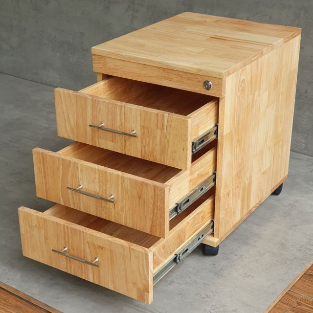 Tủ hồ sơ cá nhân gỗ tự nhiên có 3 ngăn kéo