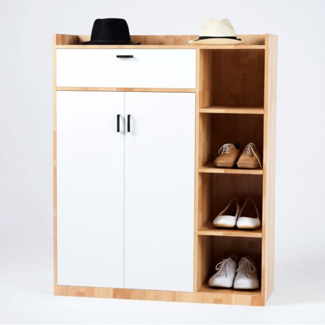 Tủ giày kết hợp kệ để đồ gỗ tự nhiên KG68068 Tủ giày kết hợp kệ để đồ gỗ tự nhiên KG68068