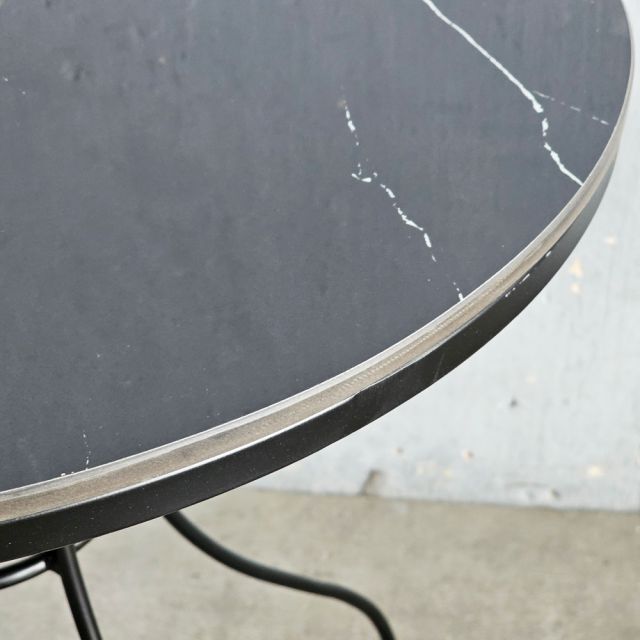 Bàn cafe tròn 60cm mặt ceramic chân sắt hoa văn CFD68132