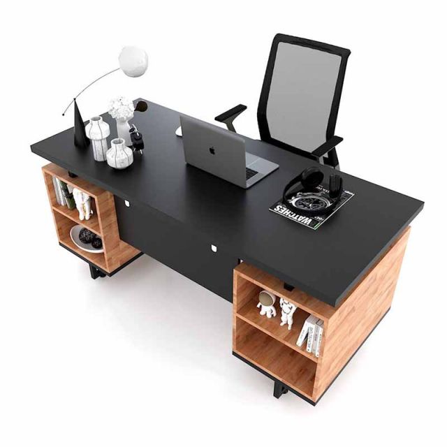 Bàn giám đốc 160x70cm chân bàn kết hợp tủ gỗ cao su BGD68053 Bàn giám đốc 160x70cm chân bàn kết hợp tủ gỗ cao su BGD68053