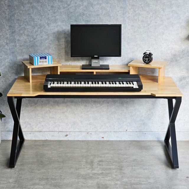 Bàn phòng thu StudioDesk gỗ tự nhiên chân chữ X SD68008