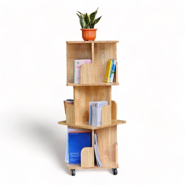 Kệ sách di động 3 tầng gỗ tự nhiên KS68189 Kệ sách di động 3 tầng gỗ tự nhiên KS68189