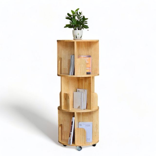 Kệ sách di động 3 tầng gỗ tự nhiên KS68191 Kệ sách di động 3 tầng gỗ tự nhiên KS68191