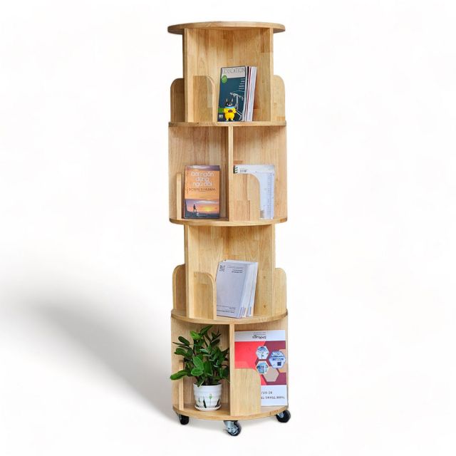 Kệ sách di động 3 tầng gỗ tự nhiên KS68191 Kệ sách di động 3 tầng gỗ tự nhiên KS68191