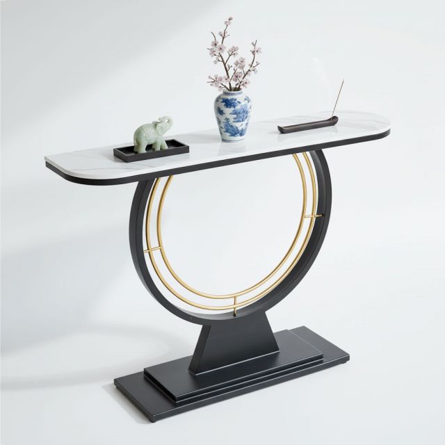 Bàn console DIN mặt đá khung sắt CST054