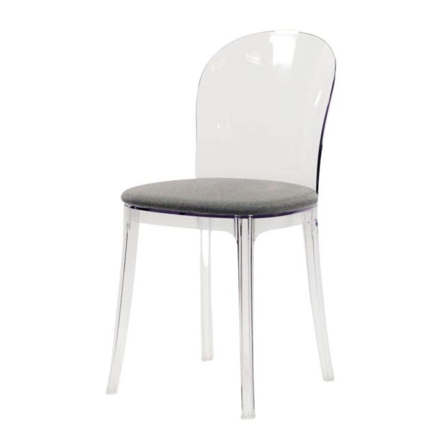 Ghế nhựa trong suốt cao cấp có nệm vải GAK296S Ghế nhựa trong suốt cao cấp có nệm vải GAK296S
