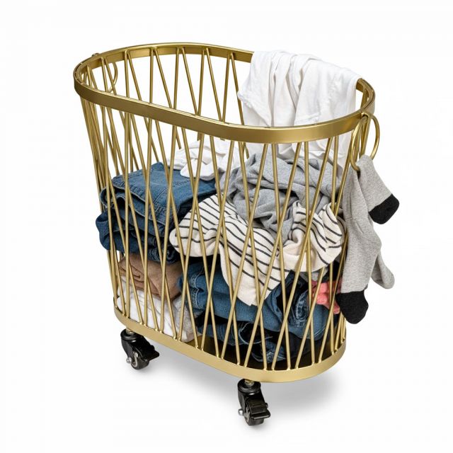 Giỏ đựng đồ giặt di động bằng sắt sơn tĩnh điện KPT68025