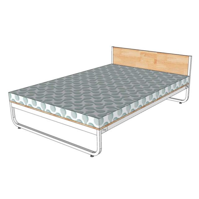 Giường ngủ gỗ tự nhiên khung sắt lắp ráp GN68048