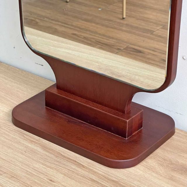 Gương trang điểm vuông để bàn khung gỗ tự nhiên GNG004