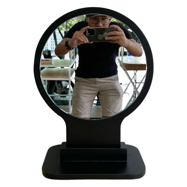 Gương trang điểm tròn để bàn màu đen GNG005 Gương trang điểm tròn để bàn màu đen GNG005