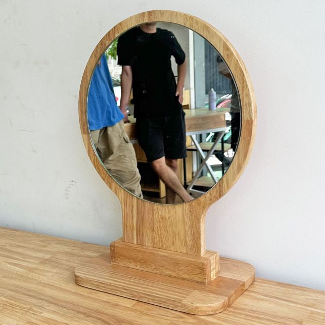 Gương trang điểm để bàn khung gỗ tự nhiên GNG003