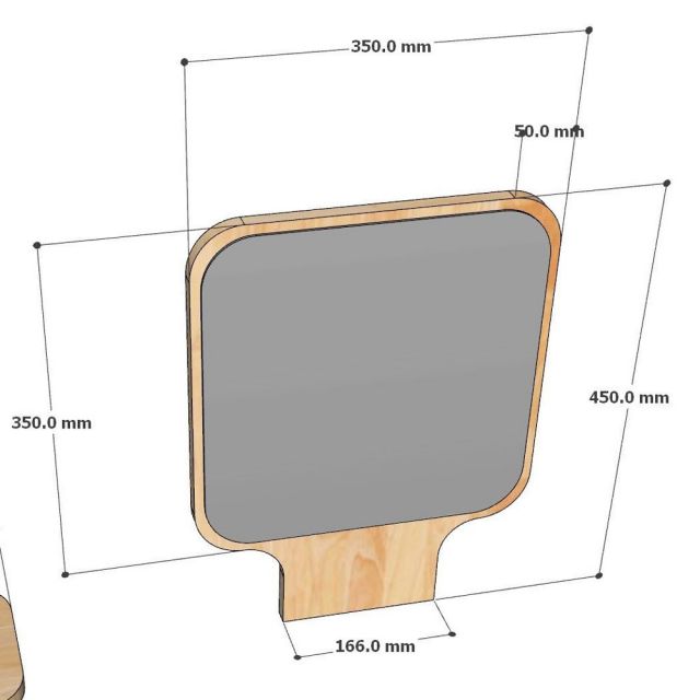Gương trang điểm vuông để bàn khung gỗ tự nhiên GNG009