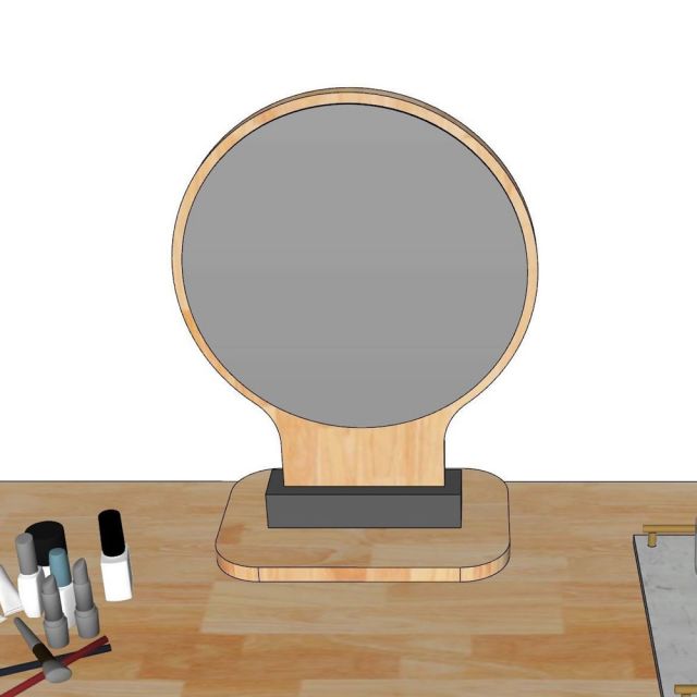 Gương trang điểm để bàn khung gỗ tự nhiên GNG003