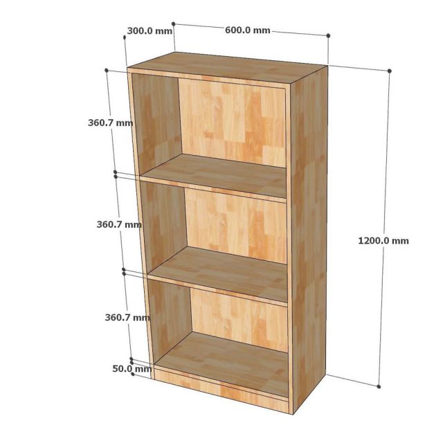 Kệ sách nhỏ đơn giản 3 tầng bằng gỗ cao su KS68196