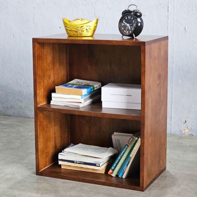 Kệ sách nhỏ đơn giản 2 ngăn gỗ cao su KS68195