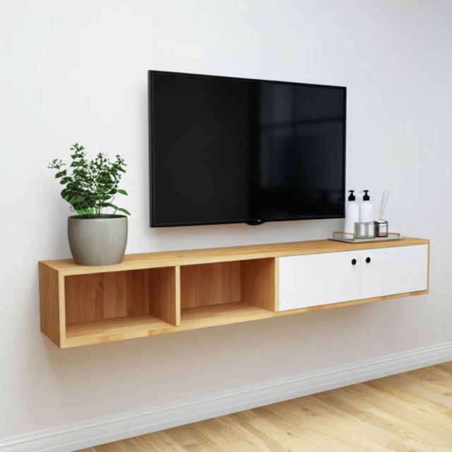 Kệ Tivi treo tường 1.6m gỗ tự nhiên KTV68104