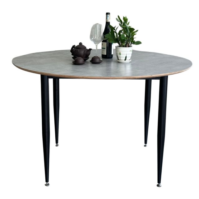 Bàn ăn tròn 120cm gỗ Plywood chân sắt vuốt côn BA68165 Bàn ăn tròn 120cm gỗ Plywood chân sắt vuốt côn BA68165