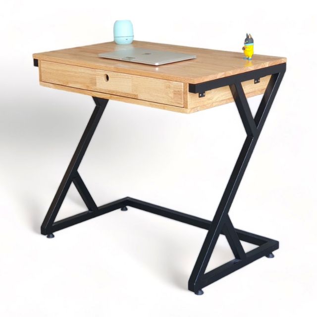 Bàn làm việc nhỏ 80x50cm có hộc kéo chân sắt chữ Z BD68112 Bàn làm việc nhỏ 80x50cm có hộc kéo chân sắt chữ Z BD68112