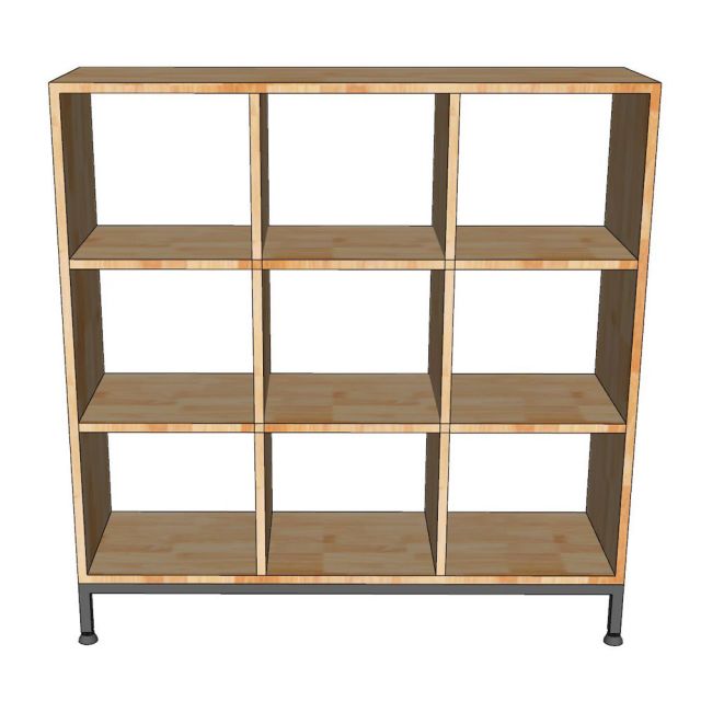 Kệ ô vuông trang trí 100x30x100cm gỗ cao su KS68326