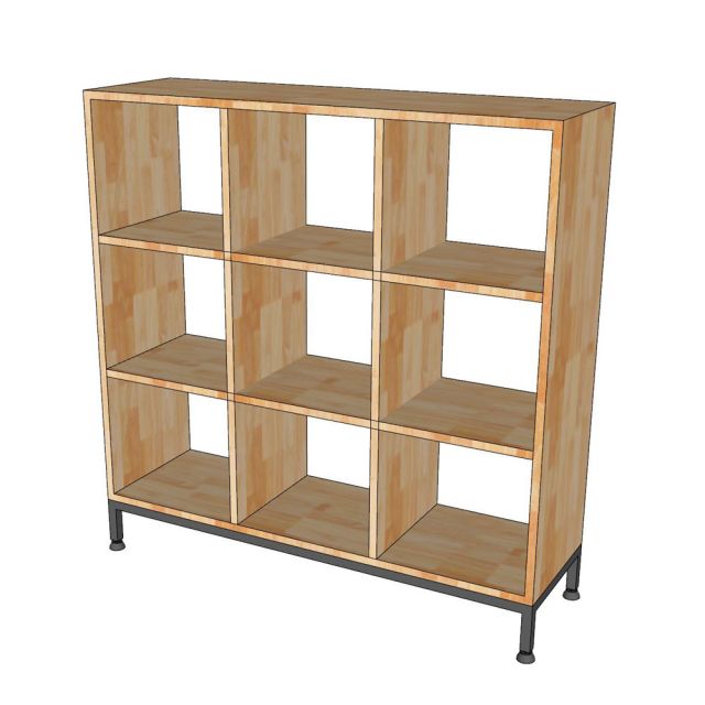 Kệ ô vuông trang trí 100x30x100cm gỗ cao su KS68326