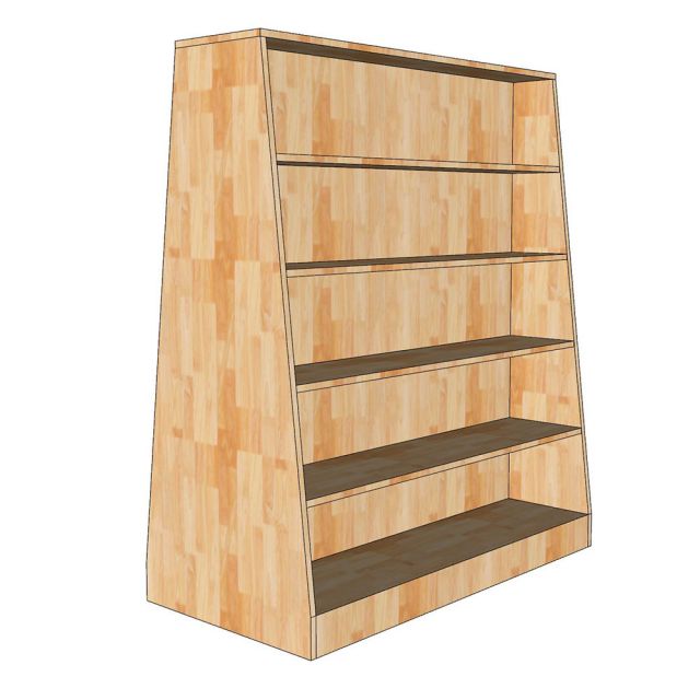 Kệ Gỗ Cao Su trưng bày mỹ phẩm hai bên - TK035