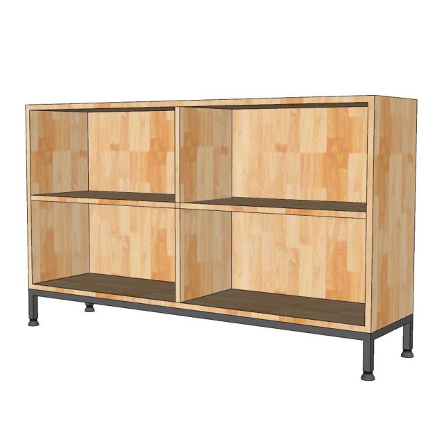 Kệ gỗ 4 ngăn 120x30x70cm gỗ cao su KS68325