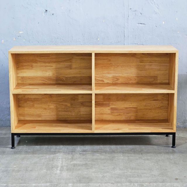 Kệ gỗ 4 ngăn 120x30x70cm gỗ cao su KS68325