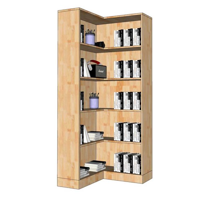 Kệ góc tường 7 tầng bằng gỗ cao su TK044