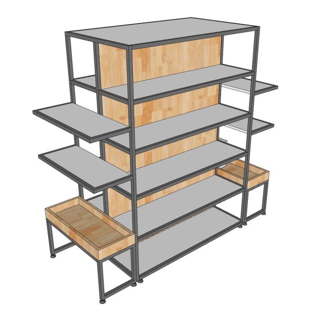 Kệ trung tâm trưng bày Shop Mỹ Phẩm - TK029