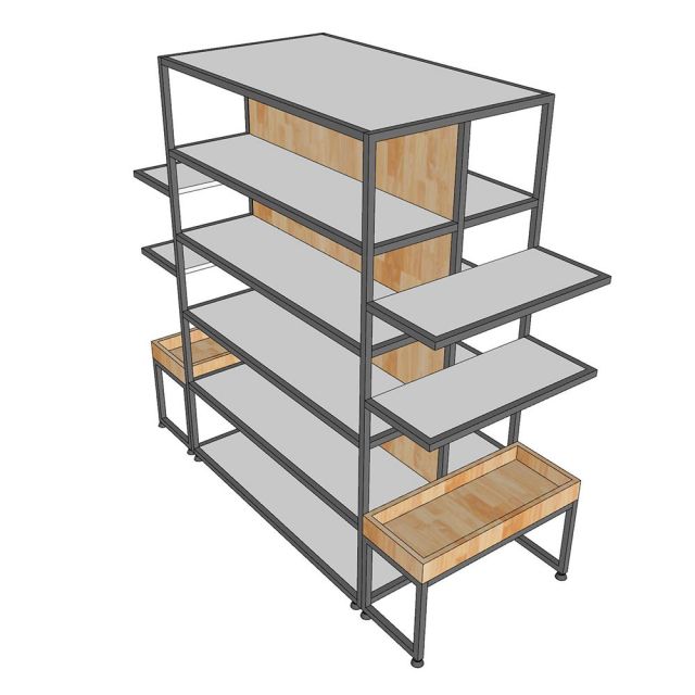 Kệ trung tâm trưng bày Shop Mỹ Phẩm - TK029