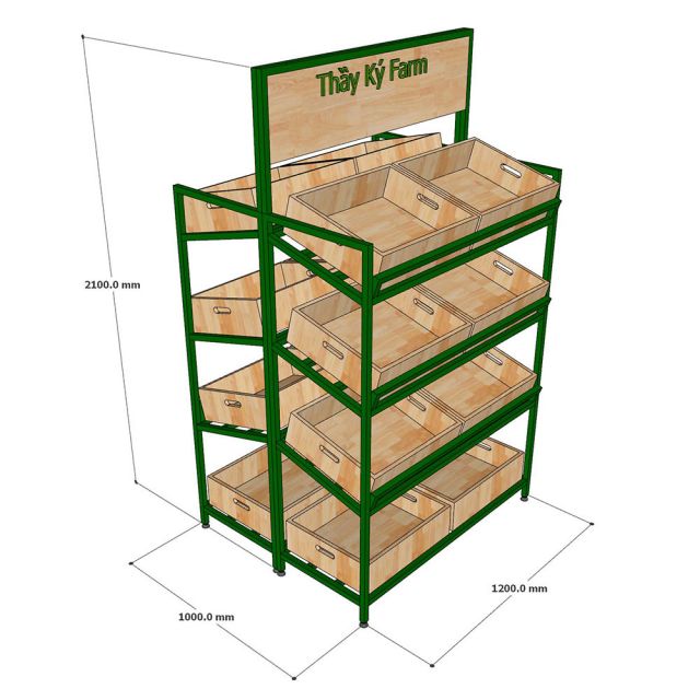 Kệ Đôi Shop Trái Cây, Củ Quả Sạch - TK018