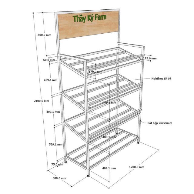 Kệ Đôi Shop Trái Cây, Củ Quả Sạch - TK018