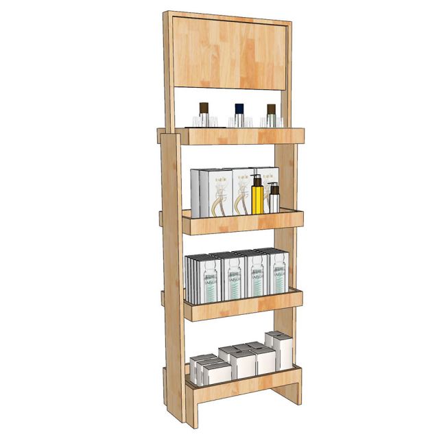 Kệ Trưng Bày Mỹ Phẩm 4 Tầng Gỗ Cao Su - TK023