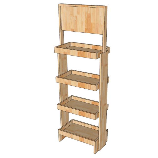 Kệ Trưng Bày Mỹ Phẩm 4 Tầng Gỗ Cao Su - TK023