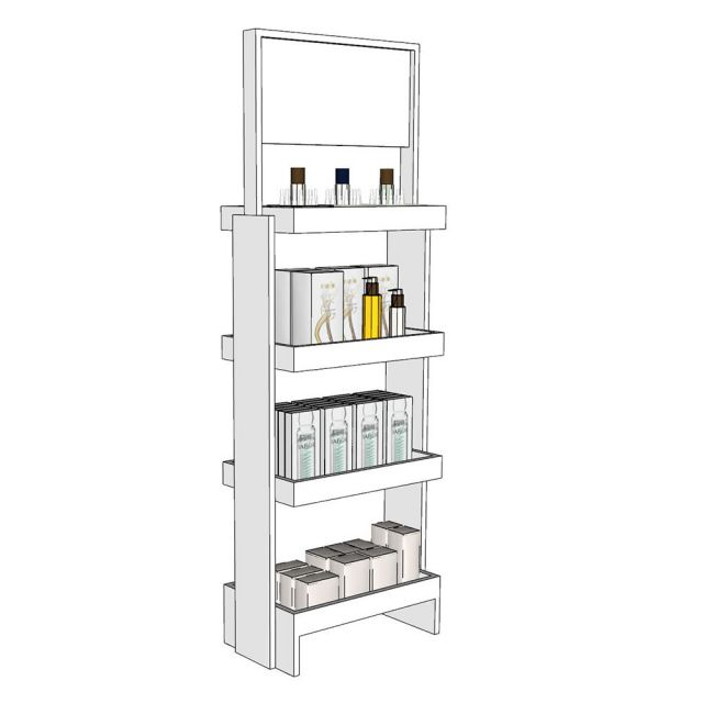 Kệ Trưng Bày Mỹ Phẩm 4 Tầng Gỗ Cao Su - TK023