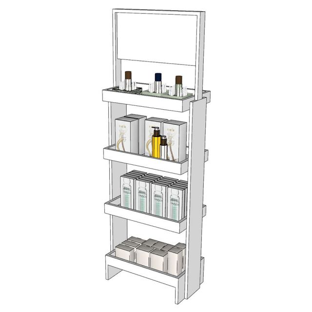 Kệ Trưng Bày Mỹ Phẩm 4 Tầng Gỗ Cao Su - TK023