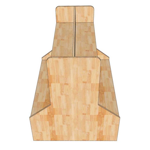 Kệ trưng bày sản phẩm 120x100x120cm gỗ cao su KTB68228