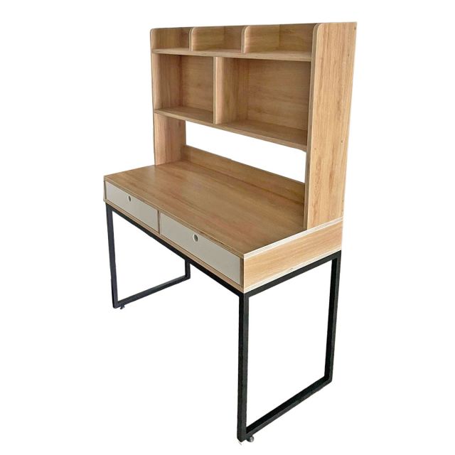 Bàn học liền giá sách gỗ plywood chân sắt BD68095 Bàn học liền giá sách gỗ plywood chân sắt BD68095