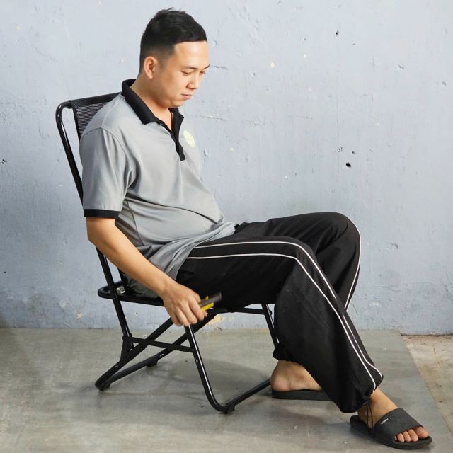 Ghế xếp lưới lưng cao khung sắp sơn tĩnh điện GCF156