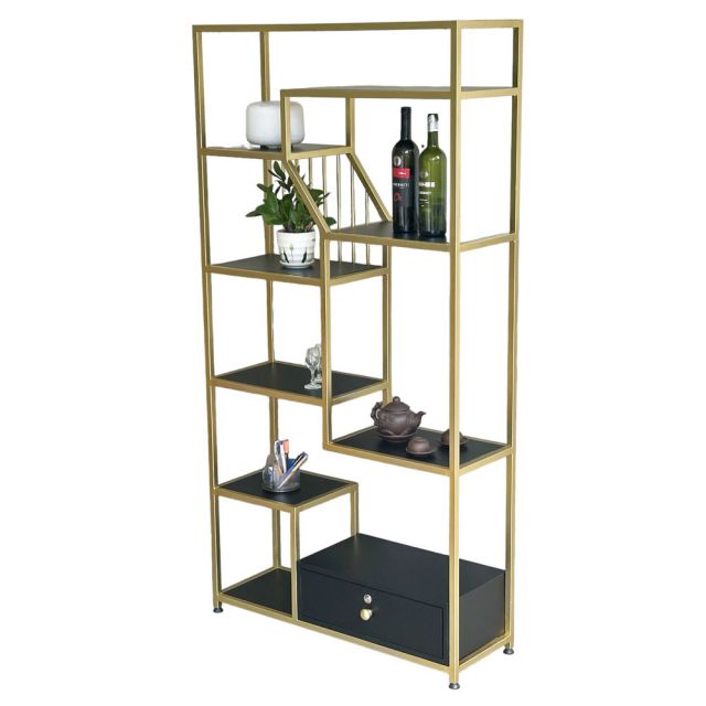 Kệ trang trí khung sắt gỗ cao su KTB137