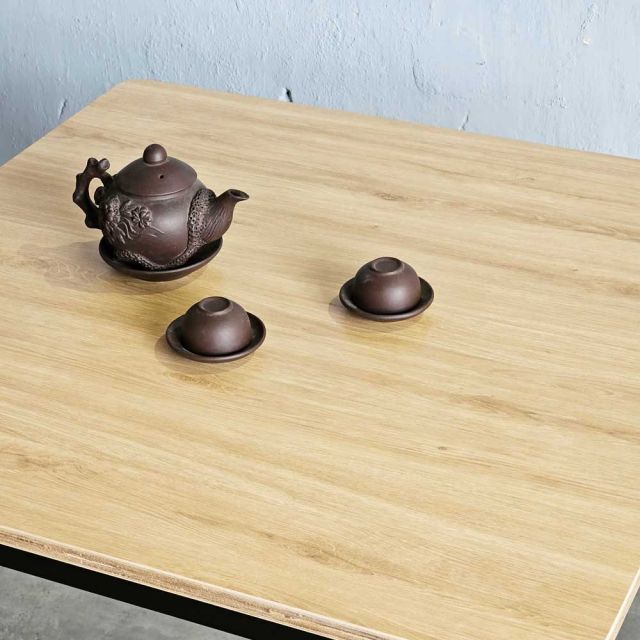 Bàn Ăn vuông 80cm gỗ Plywood chân sắt vuốt côn - BA154