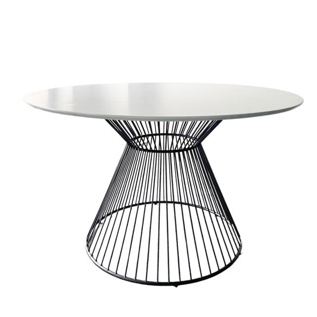 Bàn ăn tròn 100/120cm gỗ cao su khung sắt nghệ thuật BA68167 Bàn ăn tròn 100/120cm gỗ cao su khung sắt nghệ thuật BA68167