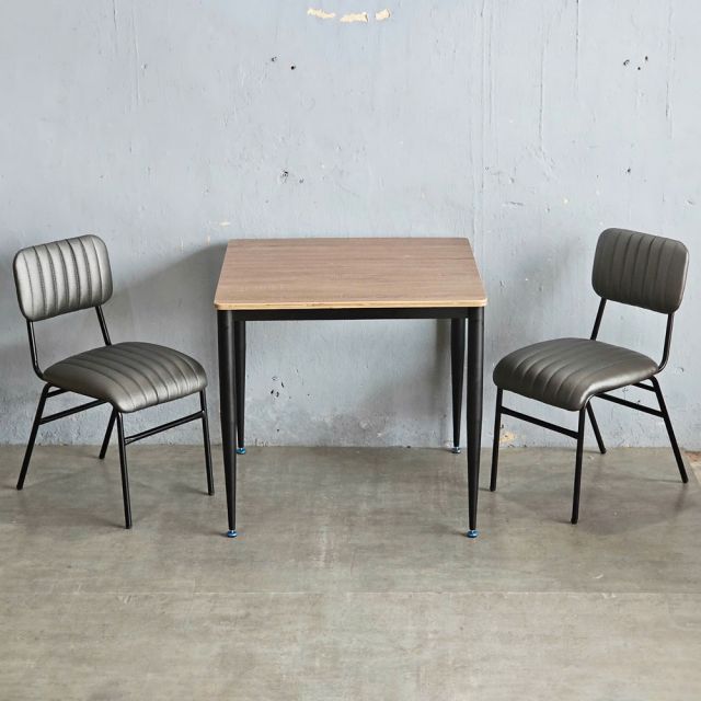 Combo bộ bàn ghế ăn 2 người ngồi gỗ plywood chân sắt CBBA115