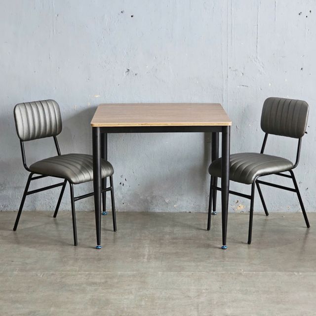 Combo bộ bàn ghế ăn 2 người ngồi gỗ plywood chân sắt CBBA115