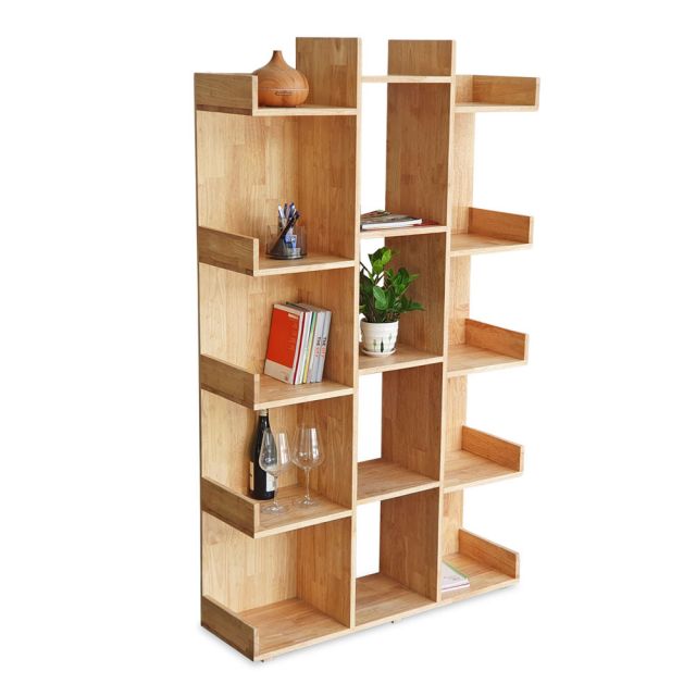 Kệ sách 5 tầng 100x30x170cm gỗ cao su KS68208 Kệ sách 5 tầng 100x30x170cm gỗ cao su KS68208