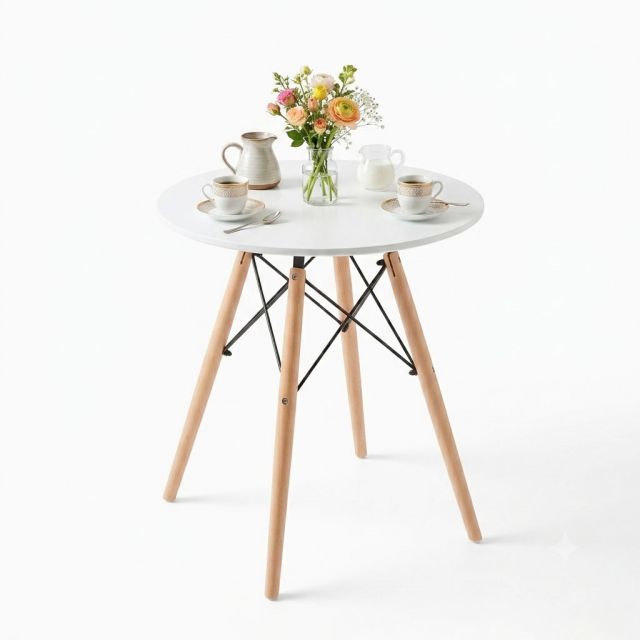 Bàn cafe Eames tròn 60cm màu trắng hoặc đen CFD68017
