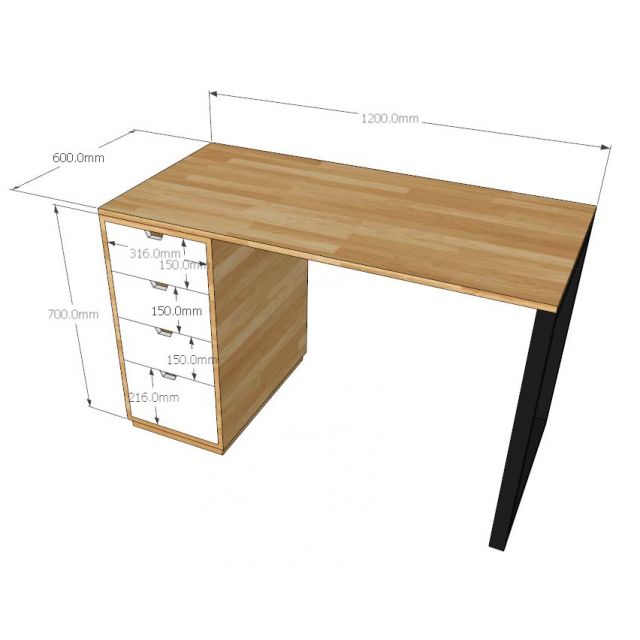 BD68031- Bàn chân tủ 1 bên (600x1200x750mm)