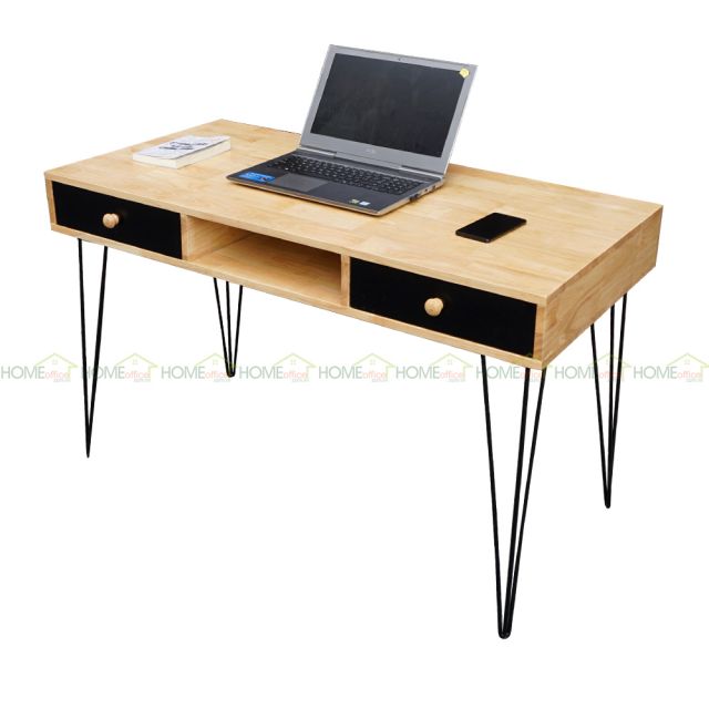 Bàn làm việc có ngăn kéo 120x60cm chân sắt Hairpin BD68036 Bàn làm việc có ngăn kéo 120x60cm chân sắt Hairpin BD68036
