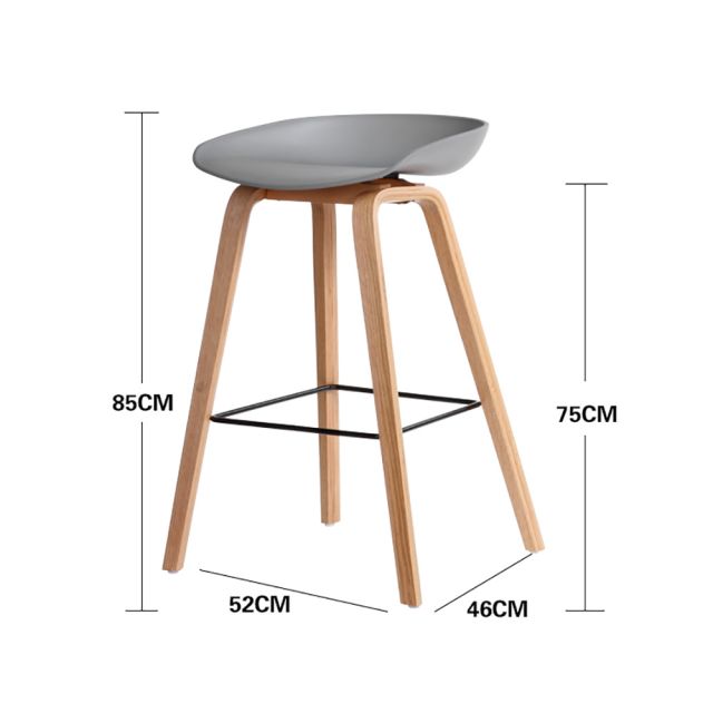 Ghế quầy bar mặt nhựa chân gỗ sồi cao cấp HOGCF68016
