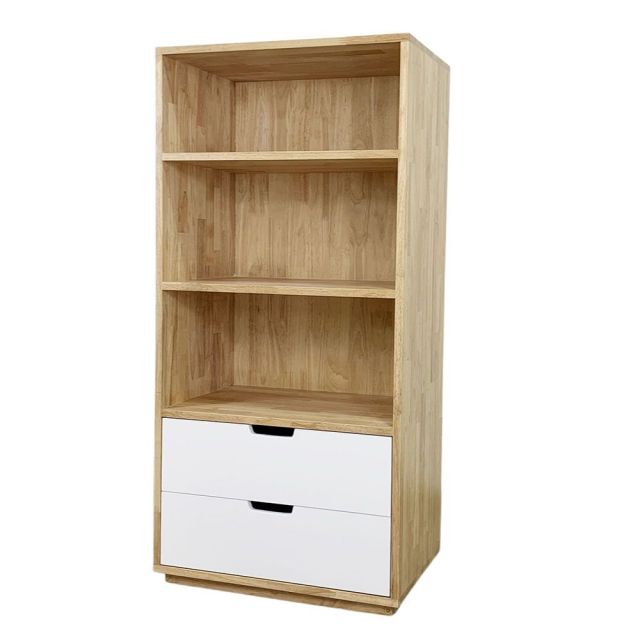 Giá sách gỗ cao su có 2 hộc tủ nhỏ gọn KS68027 Giá sách gỗ cao su có 2 hộc tủ nhỏ gọn KS68027